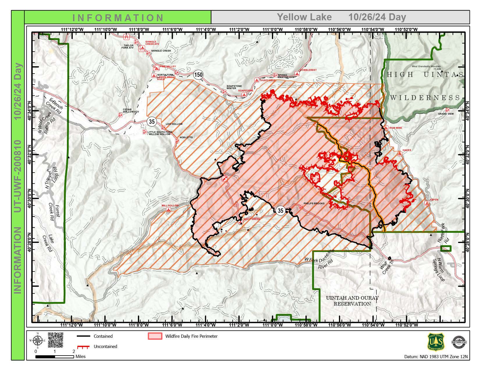 Yellow Lake Fire Map 10-26-2024