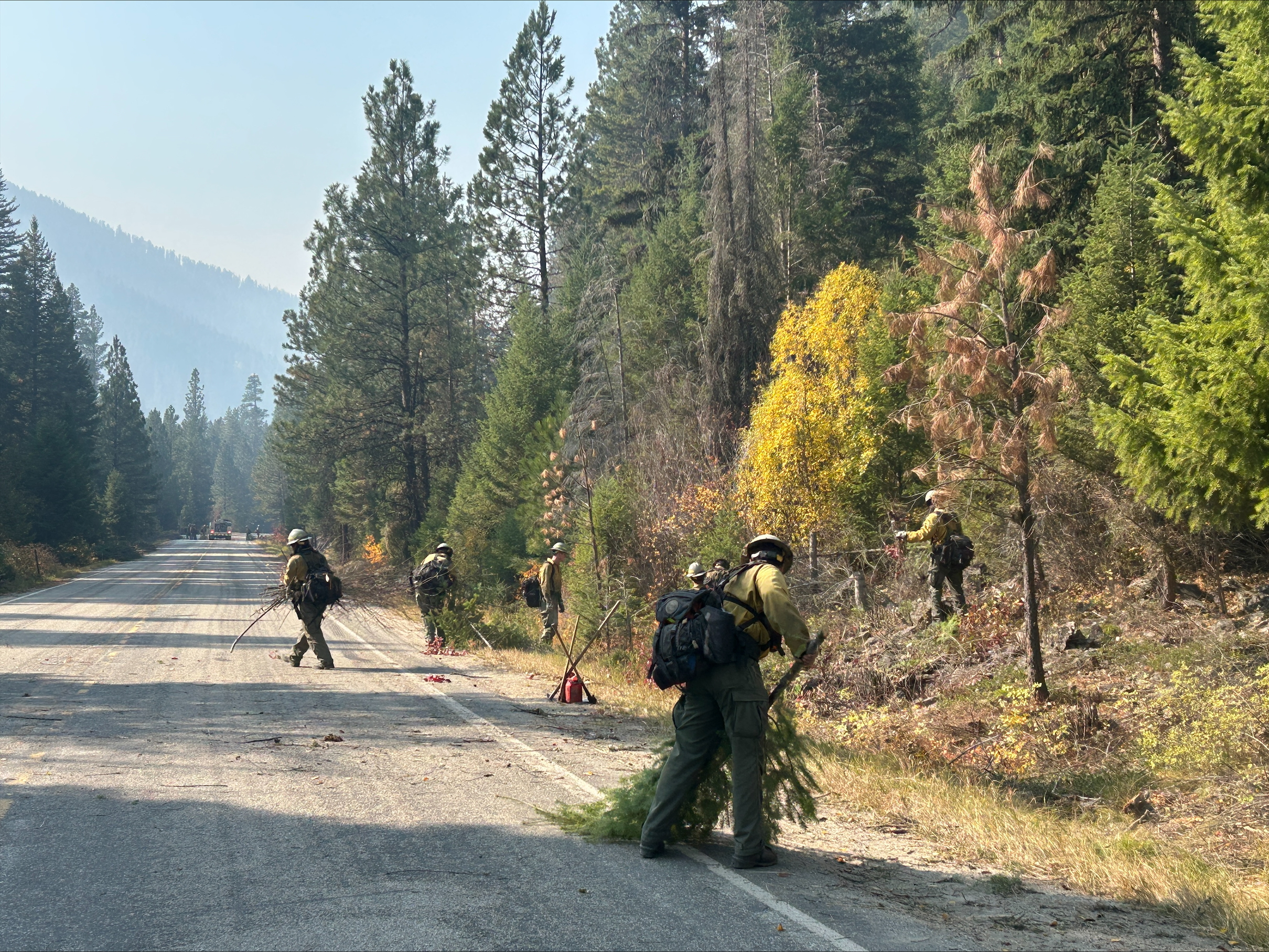 

						Crews working along HWY 38
			