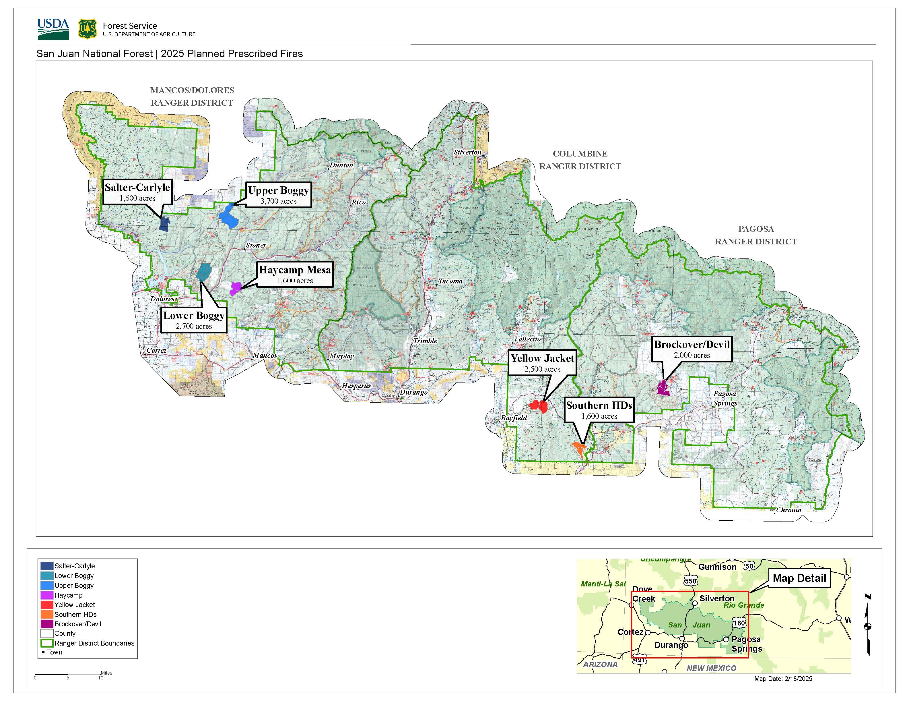 

						2025 San Juan NF Prescribed Fire Map
			