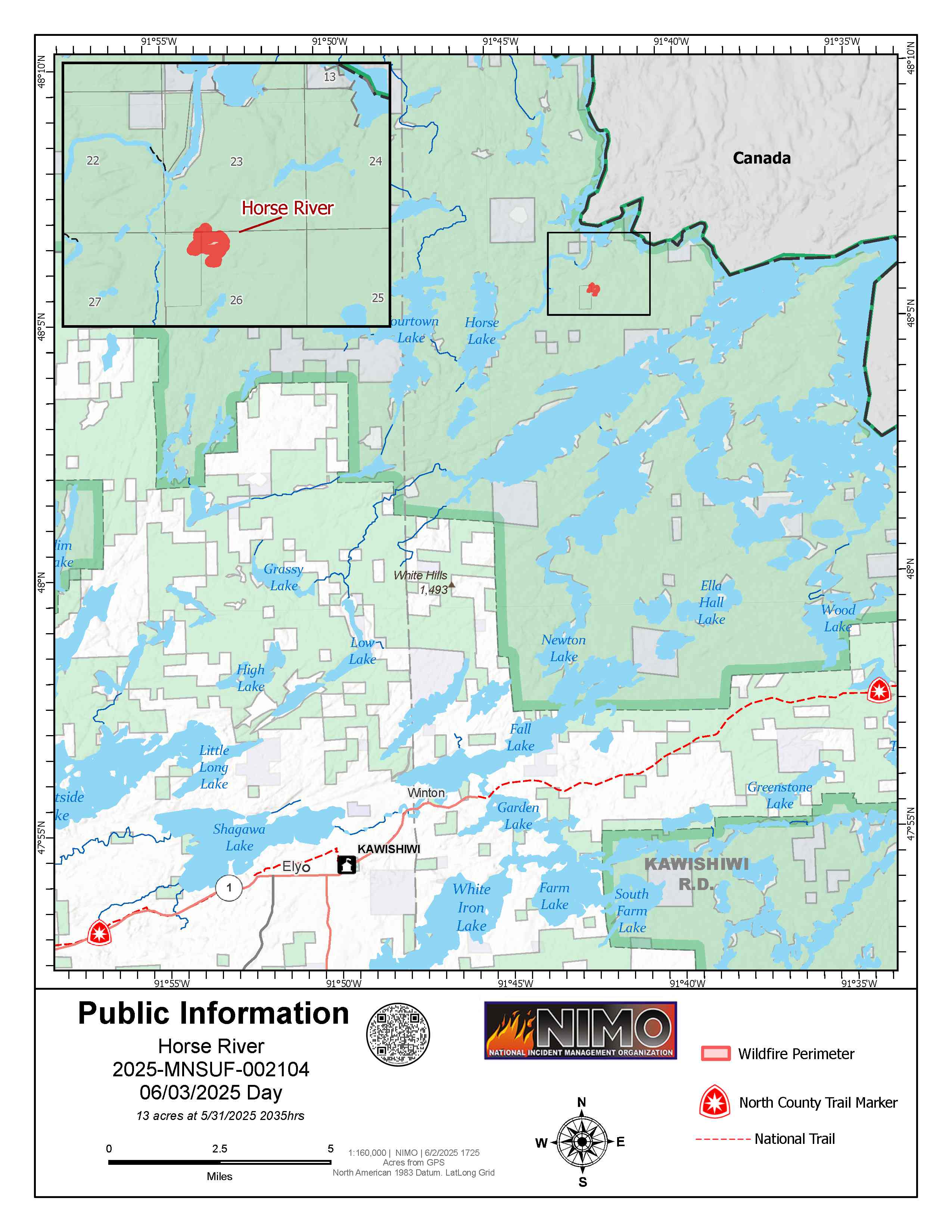 Horse River Fire Map - June 3, 2025