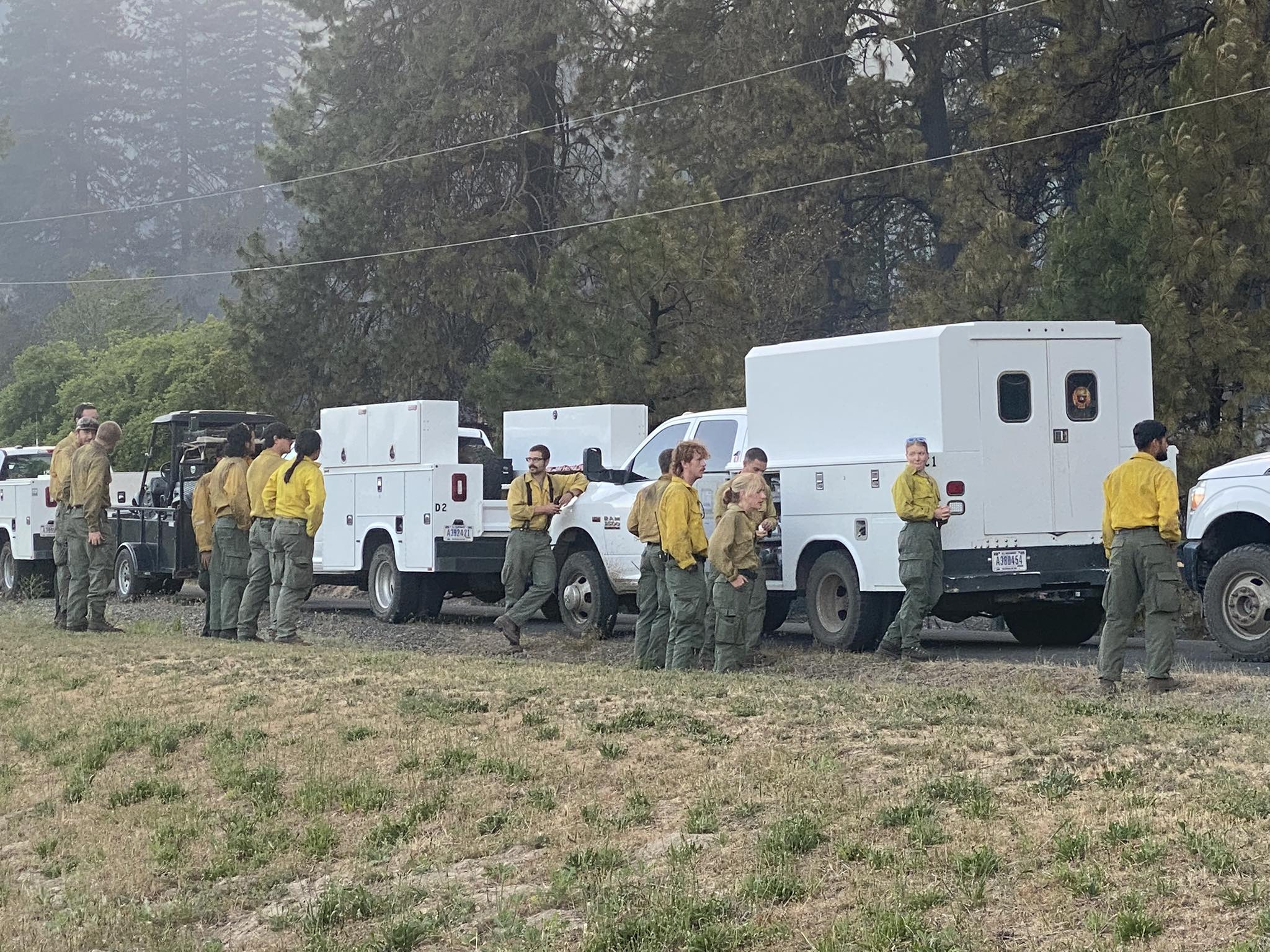 

						Red Bridge Road Fire Crews Waiting for their Assignment
			