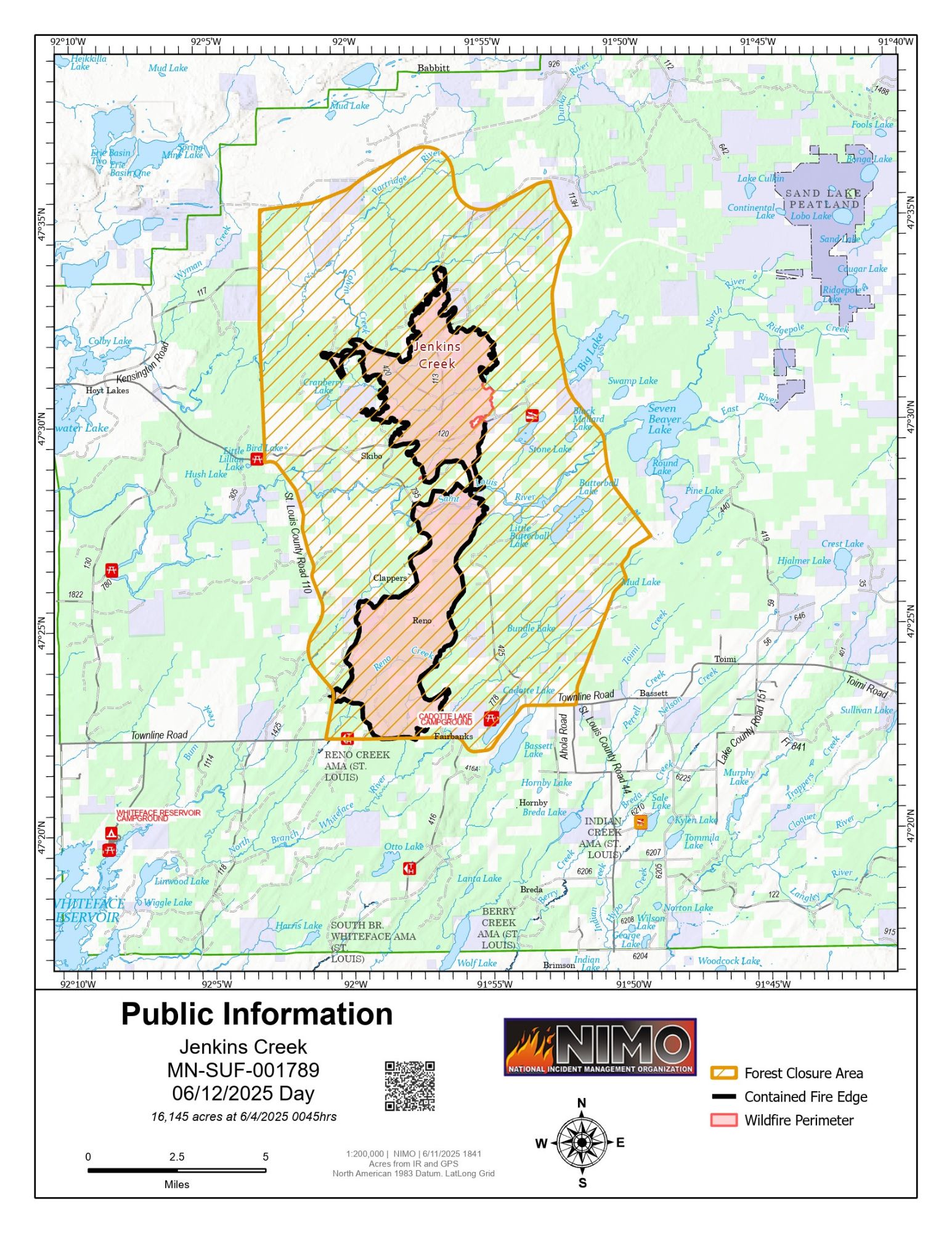 Jenkins Creek Fire Information Map-June 12, 2025