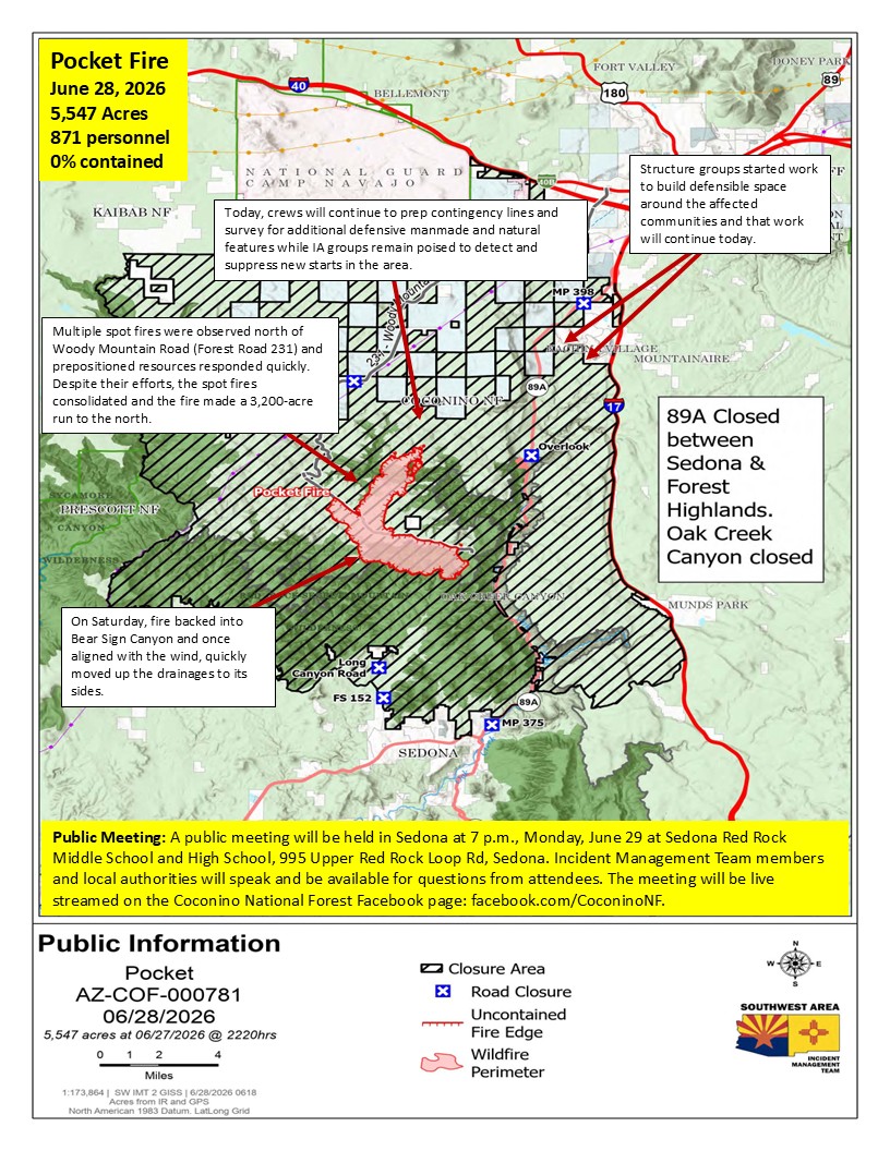 Pocket Fire Activity Map June 28, 2026