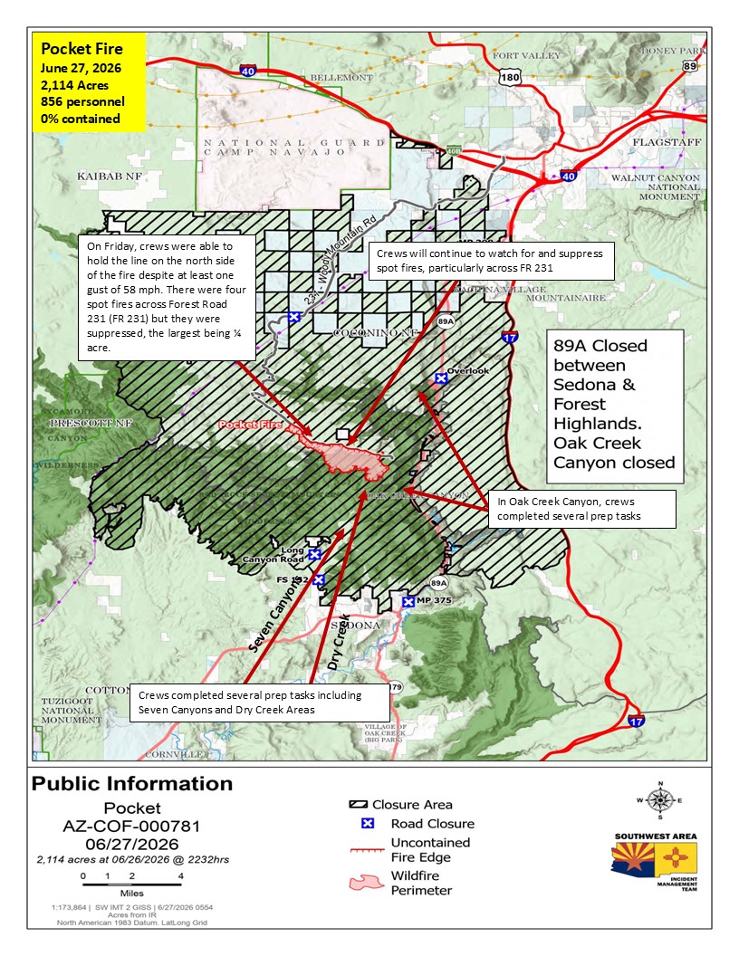 Pocket Fire Activity Map 6/27/2026