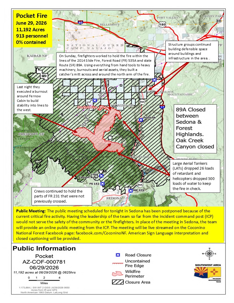 Pocket Fire Activity Map June 29, 2026