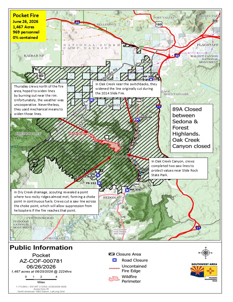 Pocket Fire Activity Map June 26, 2026