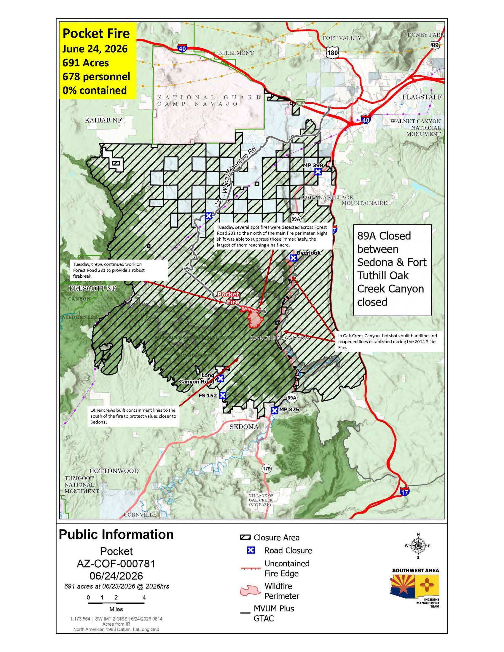 Pocket Fire Activity Map 6/24/2026