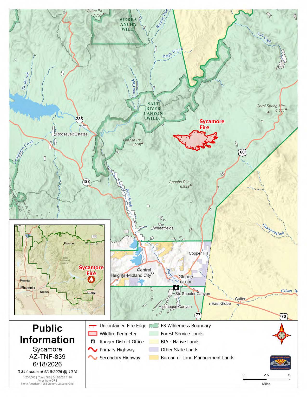 Sycamore Fire Perimeter 061826