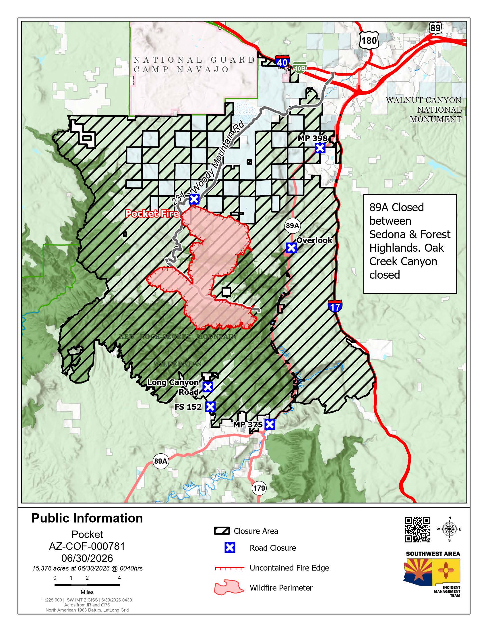 Pocket Fire Public Information Map June 30, 2026