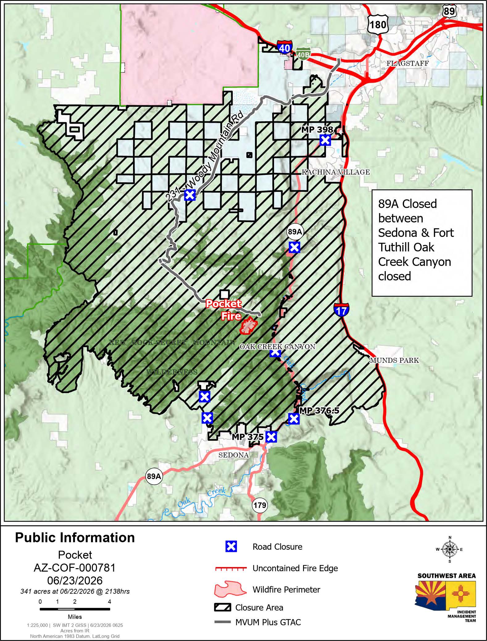 Pocket Fire Public Information Map June 23, 2026