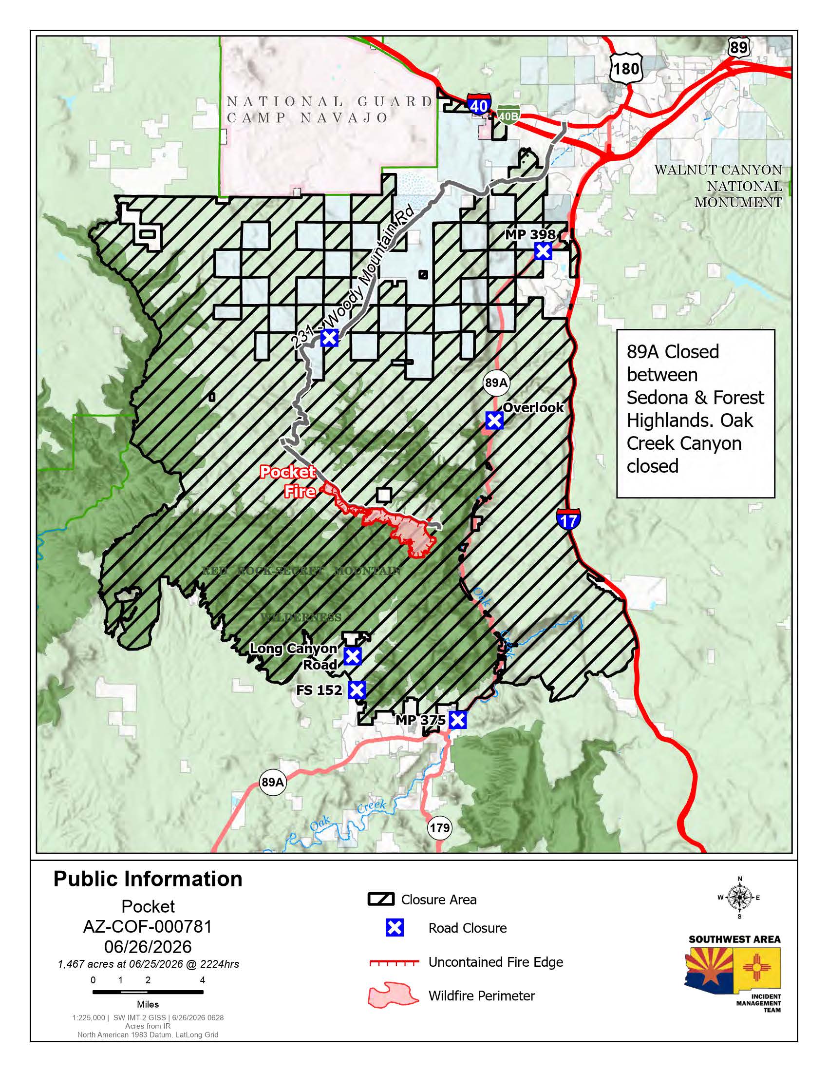 Pocket Fire Public Information Map June 26, 2026