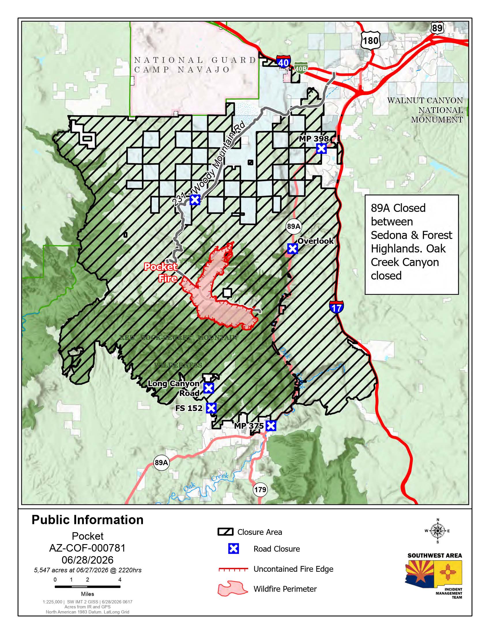 Pocket Fire Public Information Map June 28, 2026