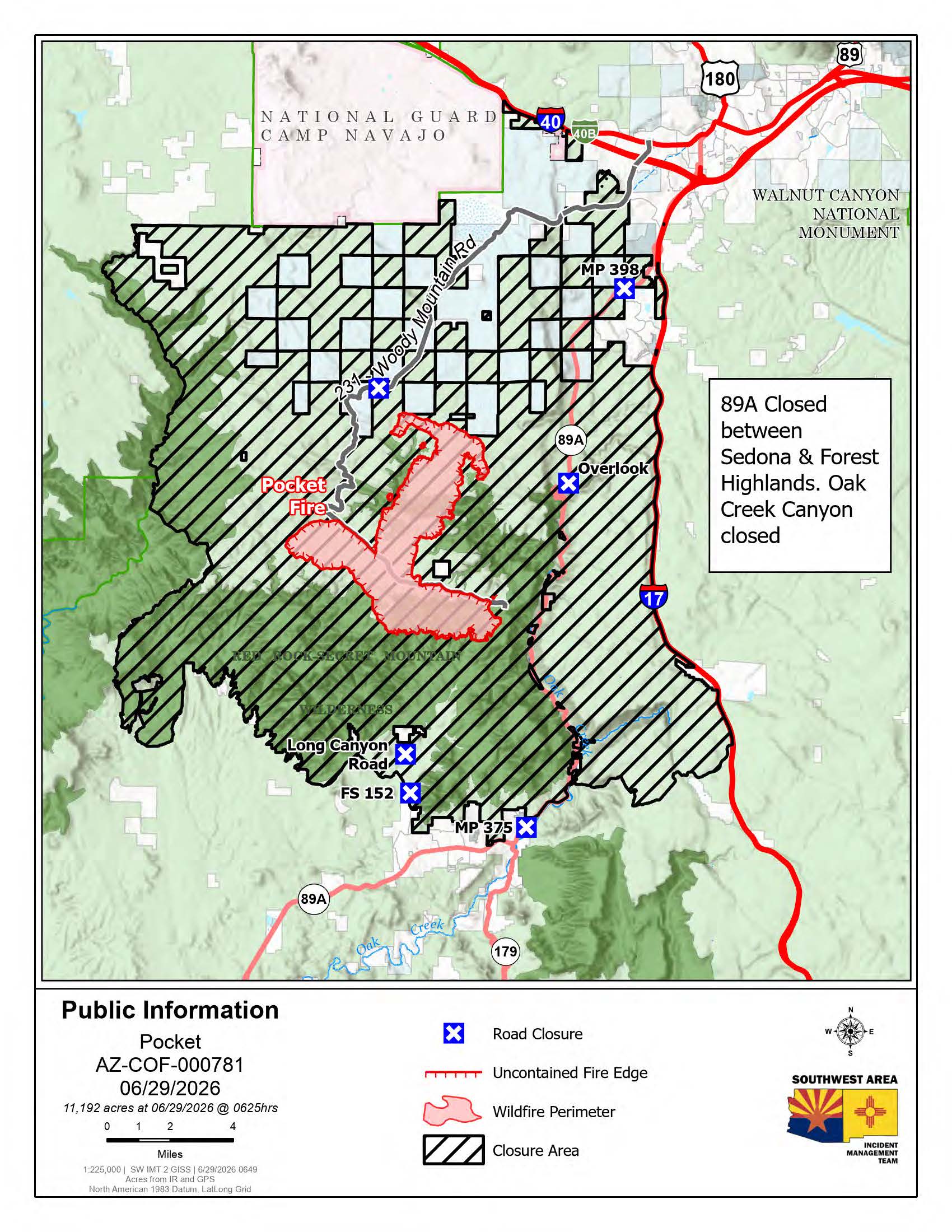 Pocket Fire Public Information Map June 29, 2026