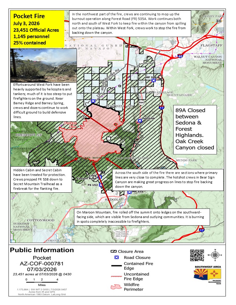 Pocket Fire Activity Map Junly 3, 2026