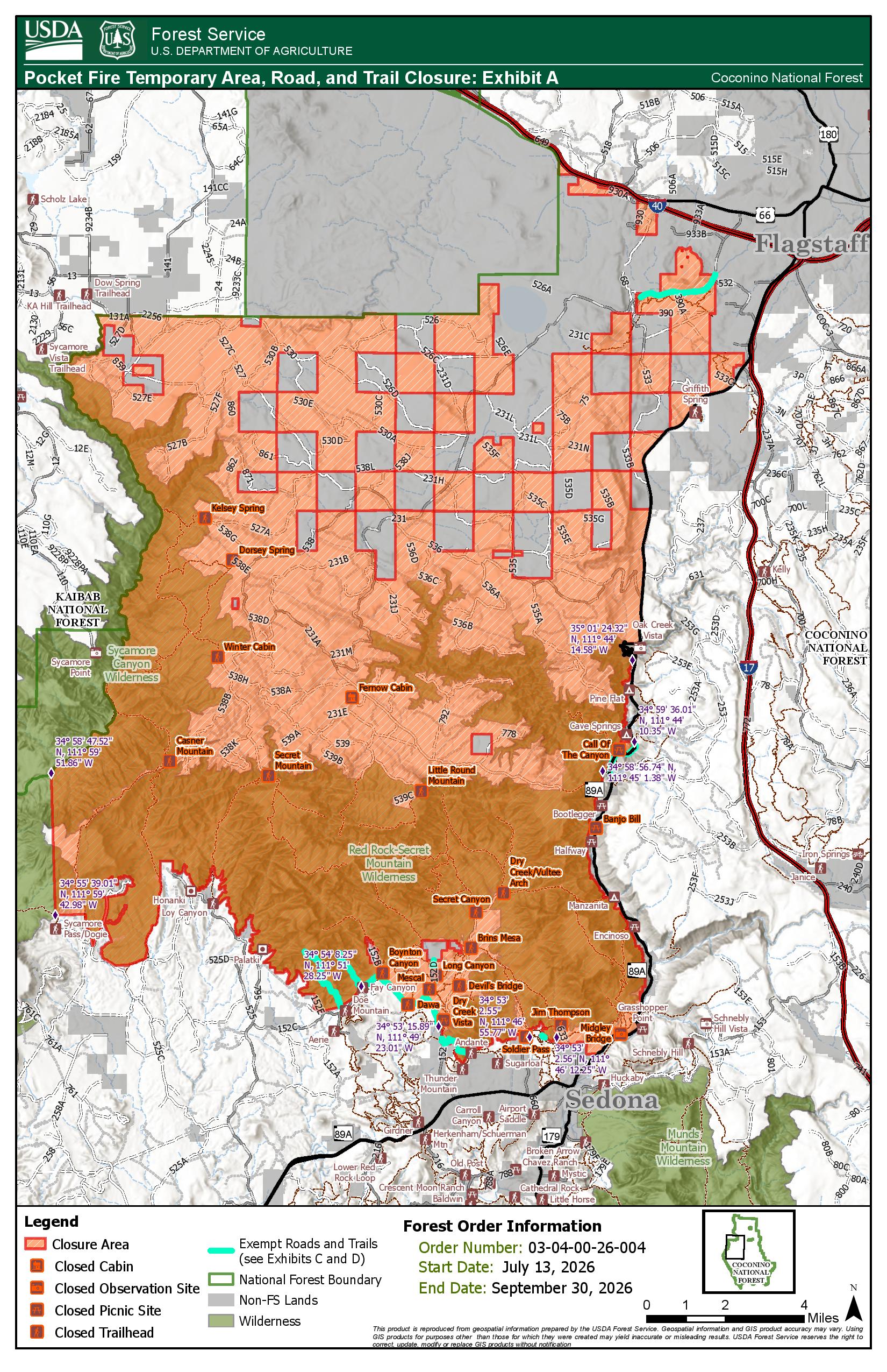 Pocket Fire Temporary Closure Map A 07/15/2026