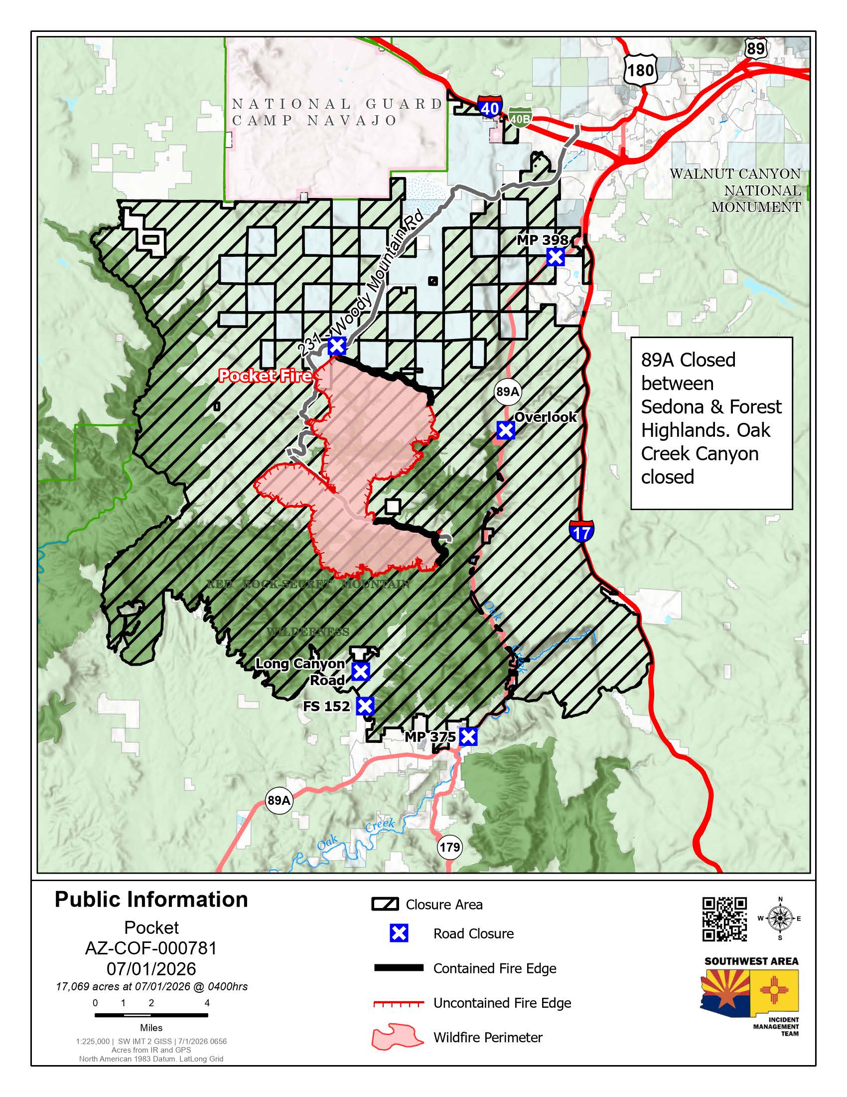 Pocket Fire Public Information Map July 1, 2026
