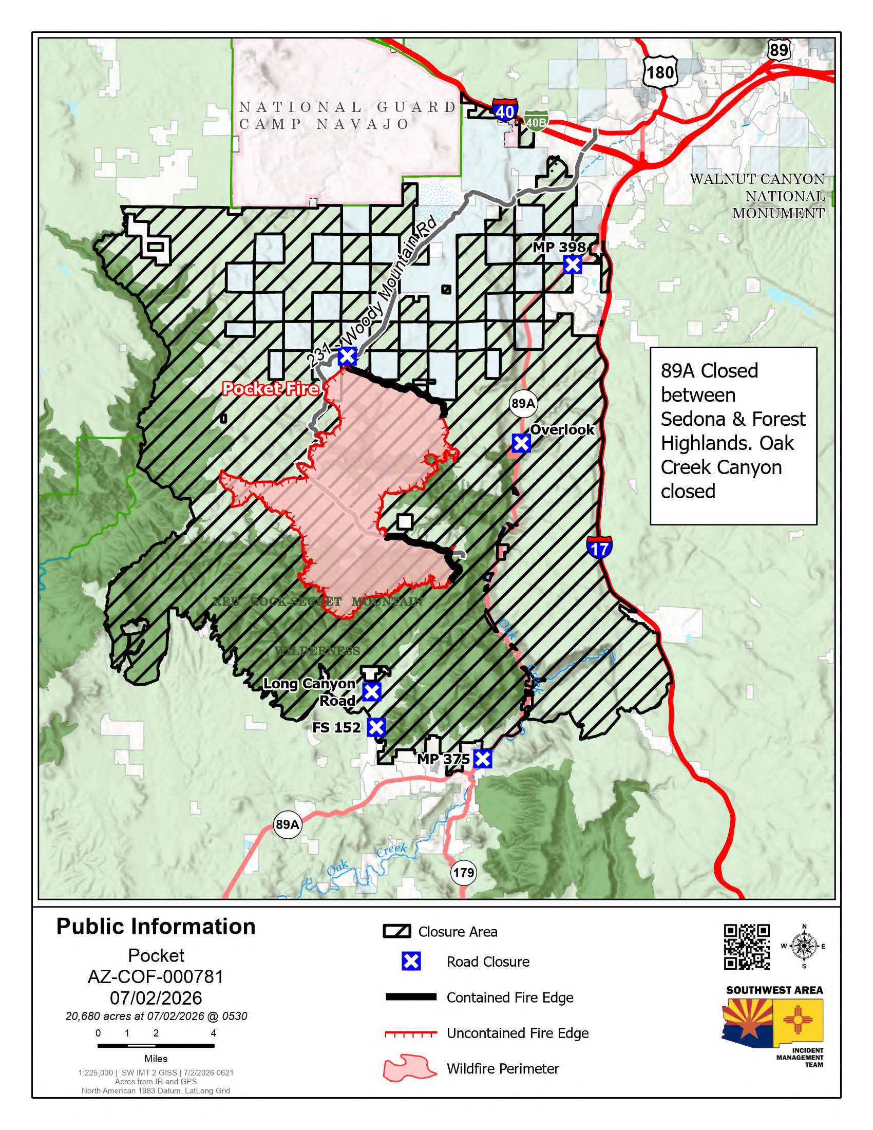 Pocket Fire Public Information Map July 2, 2026