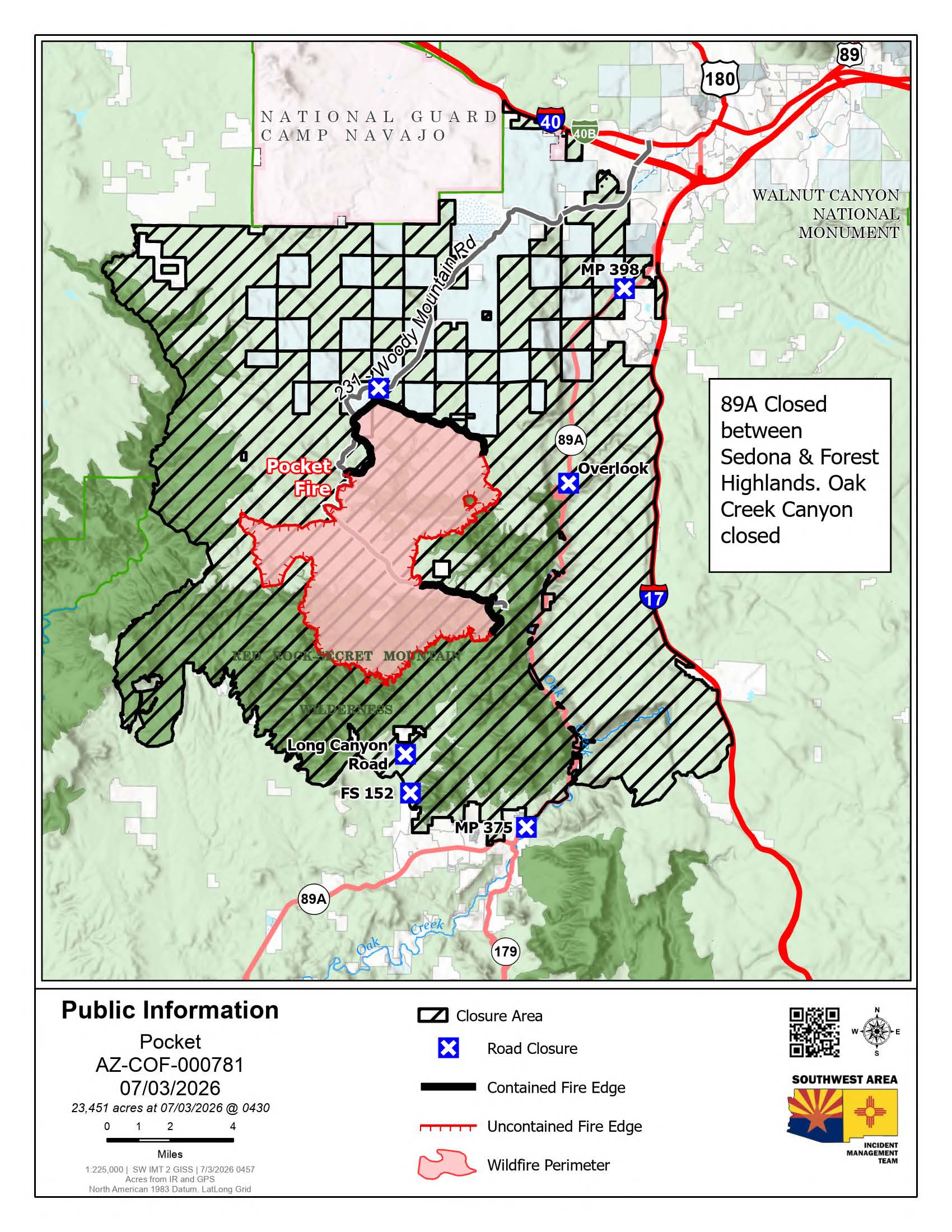 Pocket Fire Public Information Map July 3, 2026