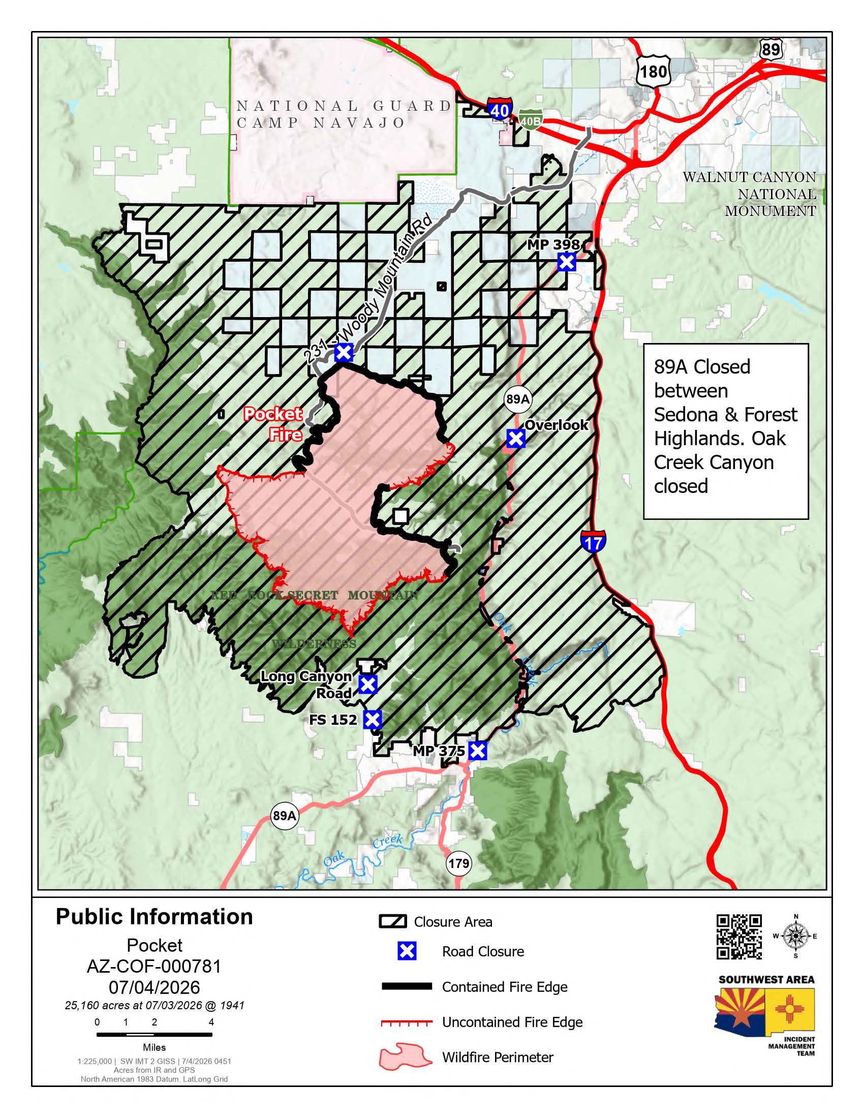 Pocket Fire Public Information Map July 4, 2026