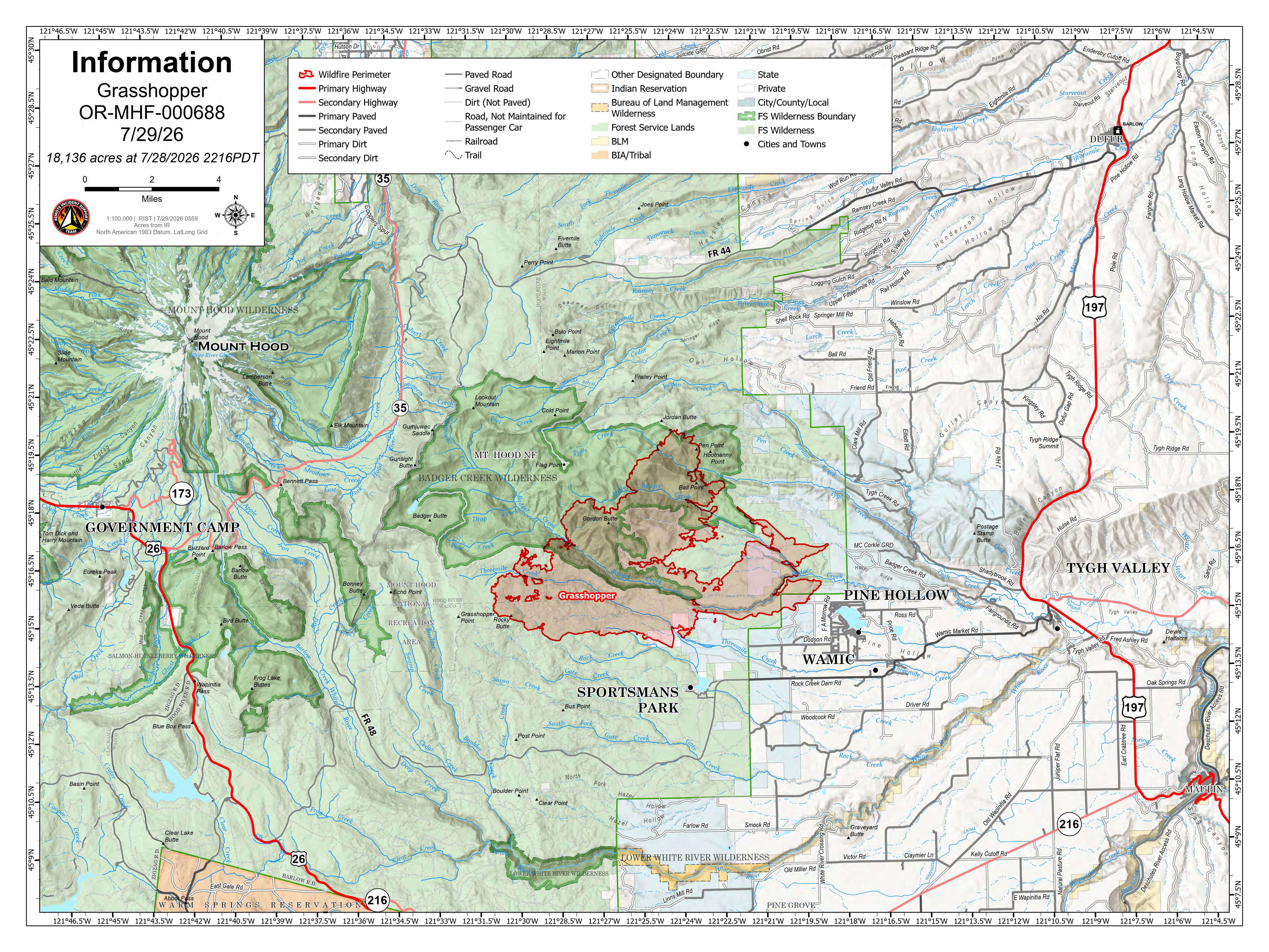Grasshopper Fire Incident Map July 29