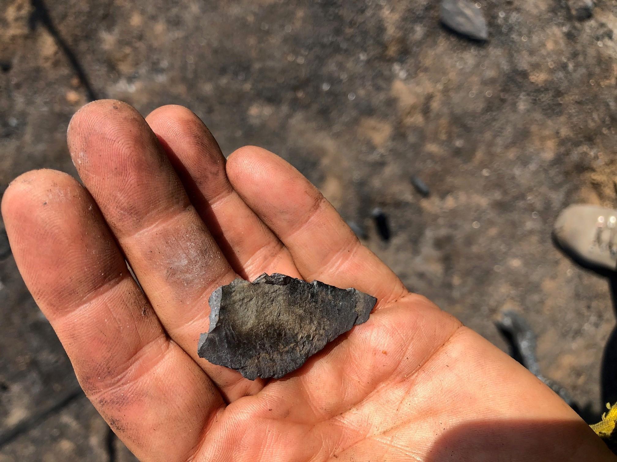 Photo Showing Example of Fire Effects to Lithics