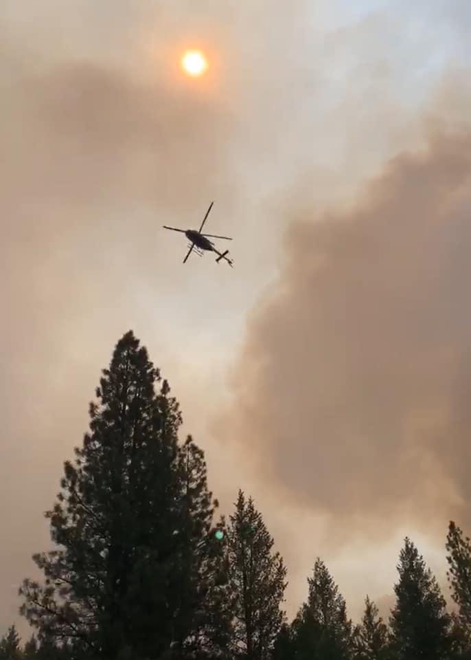 Helicopter over Silvies 12 prescribed fire operations. 