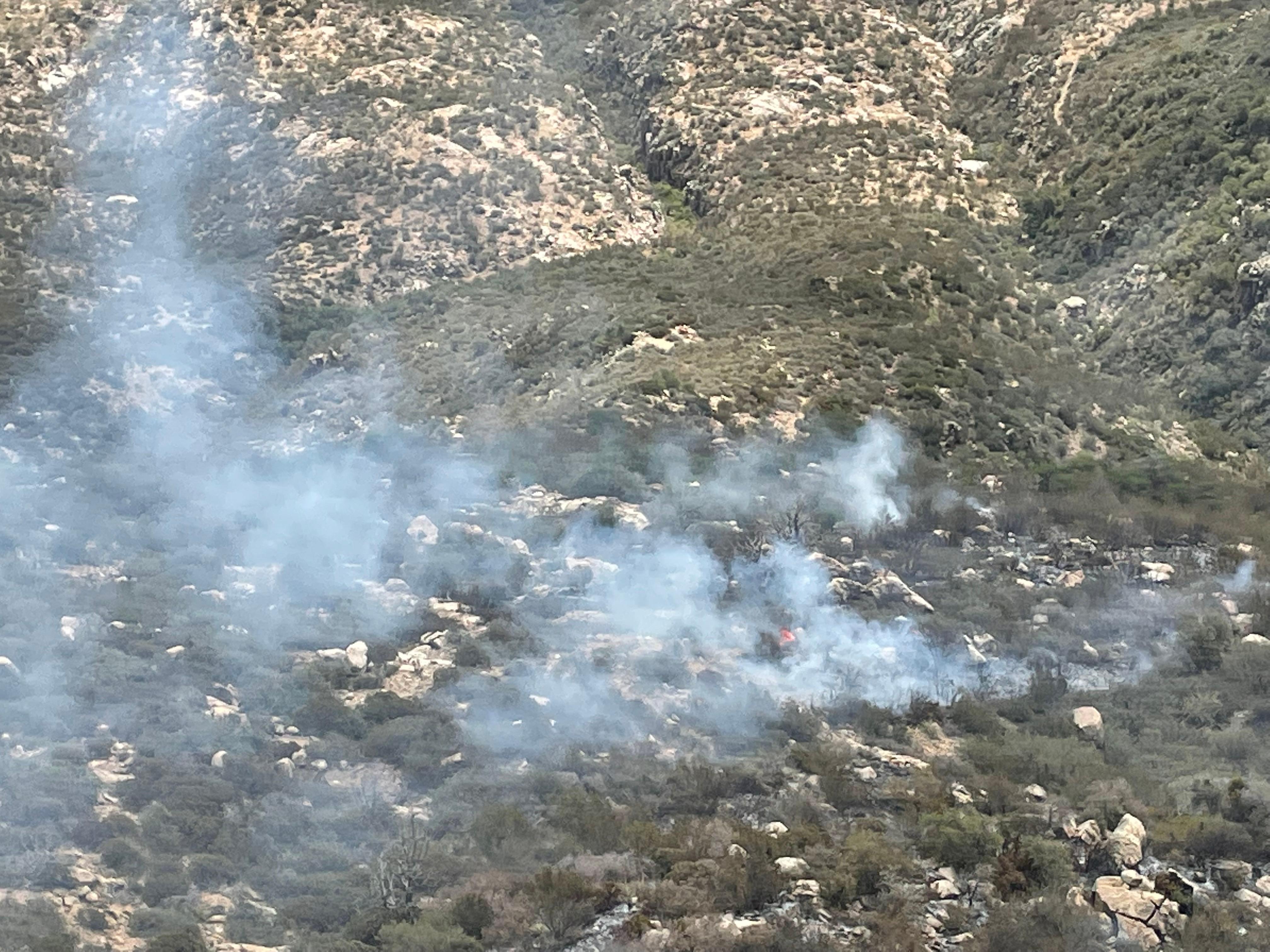 Smoke visible from recon flight over Tiger Fire