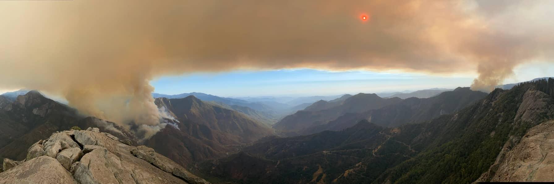 Paradise and Colony Fires seen from Buck Rock Fire Lookout, photo by Chris Boss