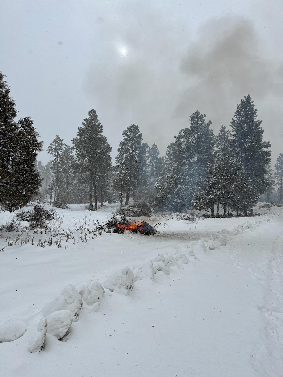 First pile burned at Summit Lake RX Burn