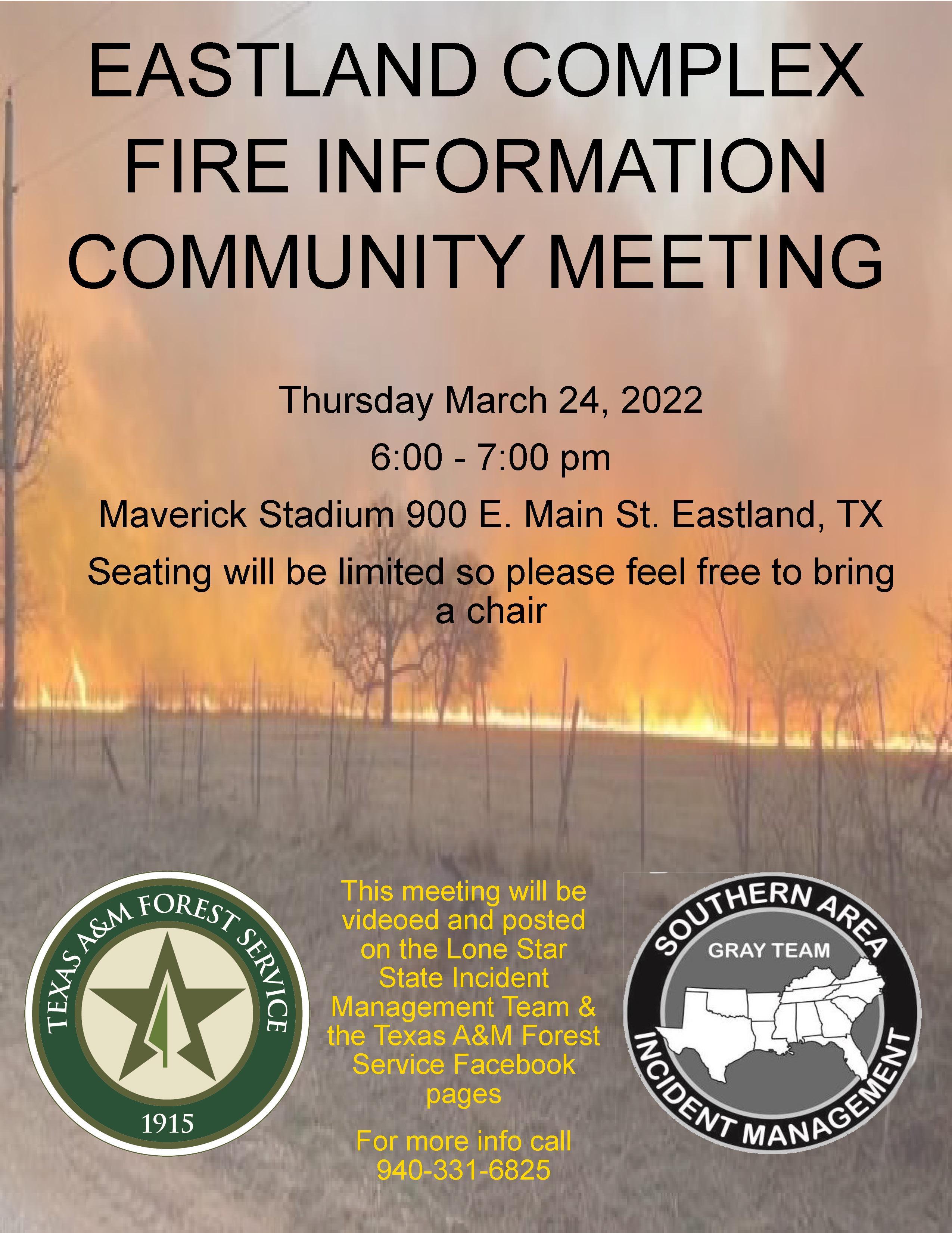 There will be a Community Meeting on March 24th from 6-7pm. The meeting will be located at Maverick Stadium in Eastland, TX and posted on Facebook at a later time.