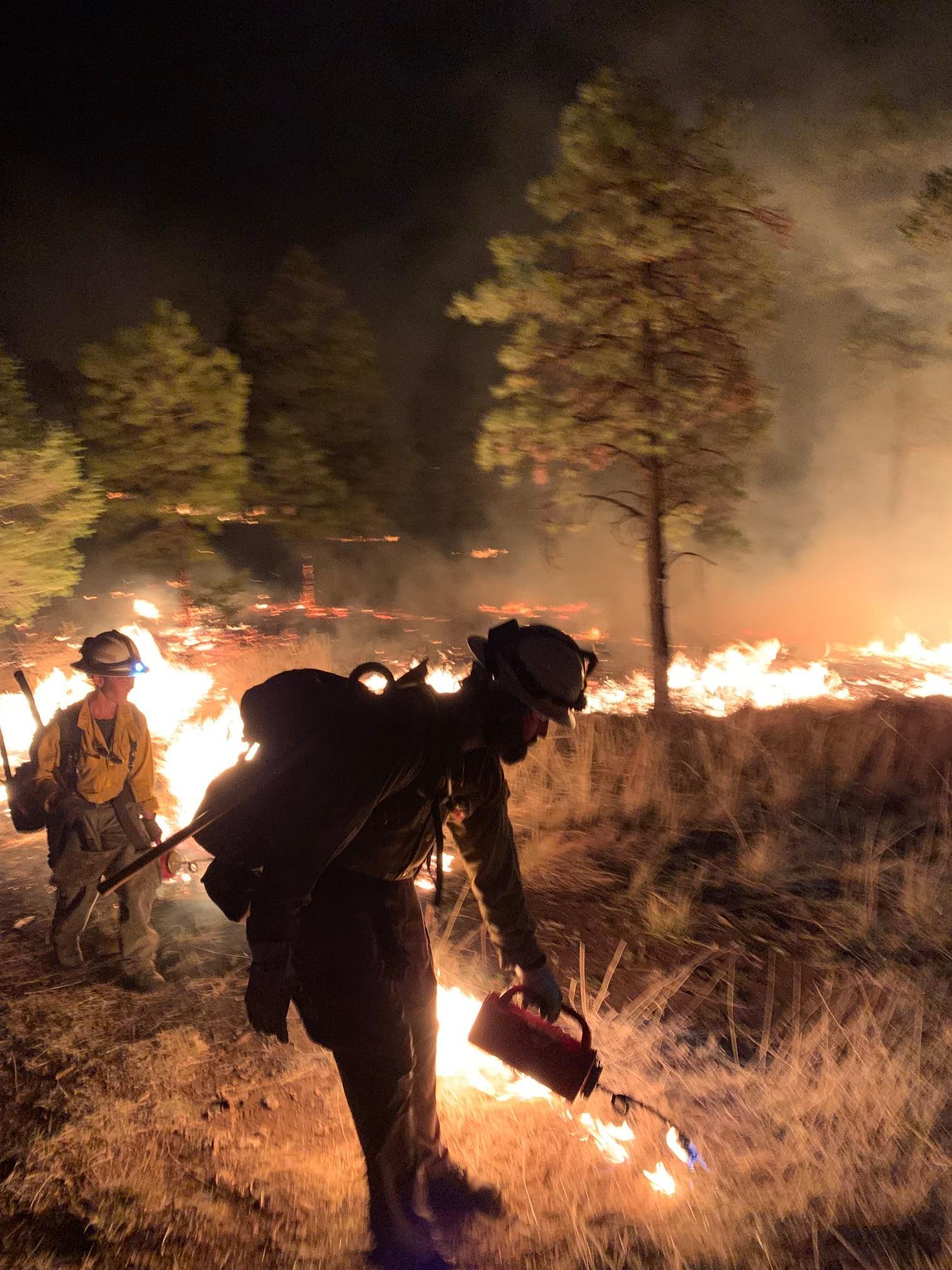 Sacramento Hotshots conduct firing operations on the McBride Fire April 13, 2022