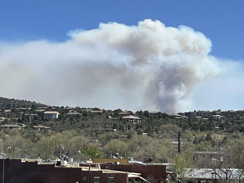 Smoke plume as seen from Whiskey Gulch