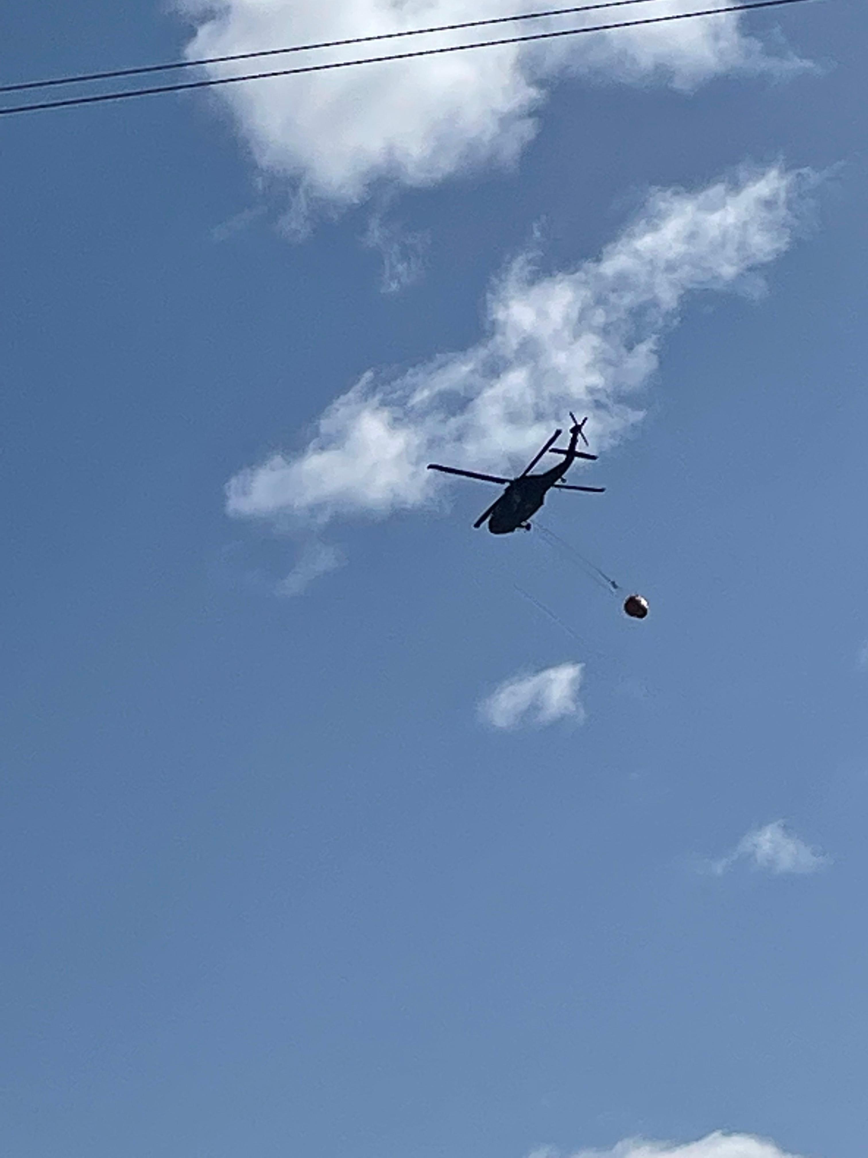National Guard Helicopter water drop