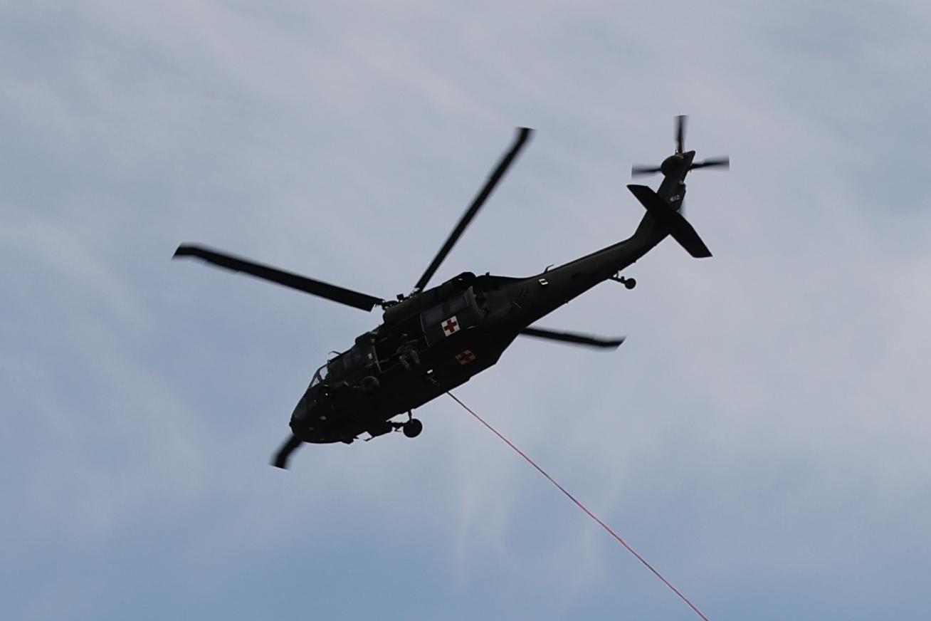 Close-up view of the Blackhawk Helicopter on April 25