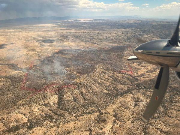 Photo from air support of the Deer Creek Fire 6/10