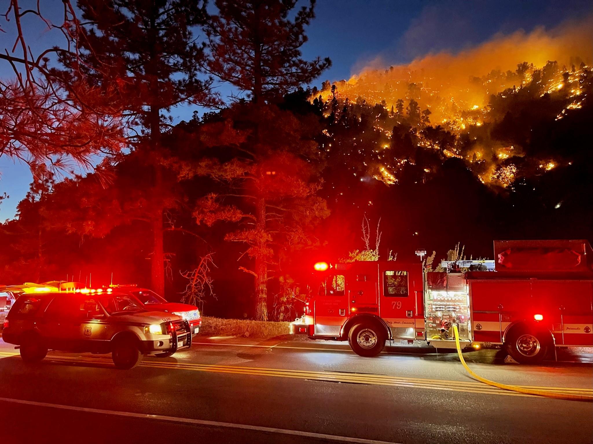 Initial attack operations from Hwy. 2 at Wrightwood