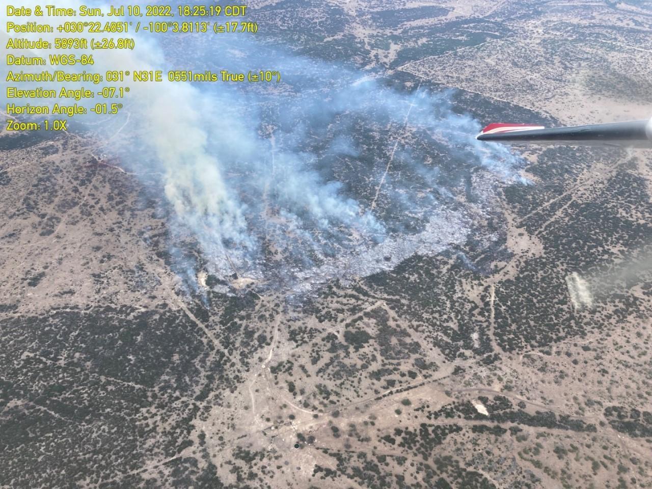 Aerial view of fire