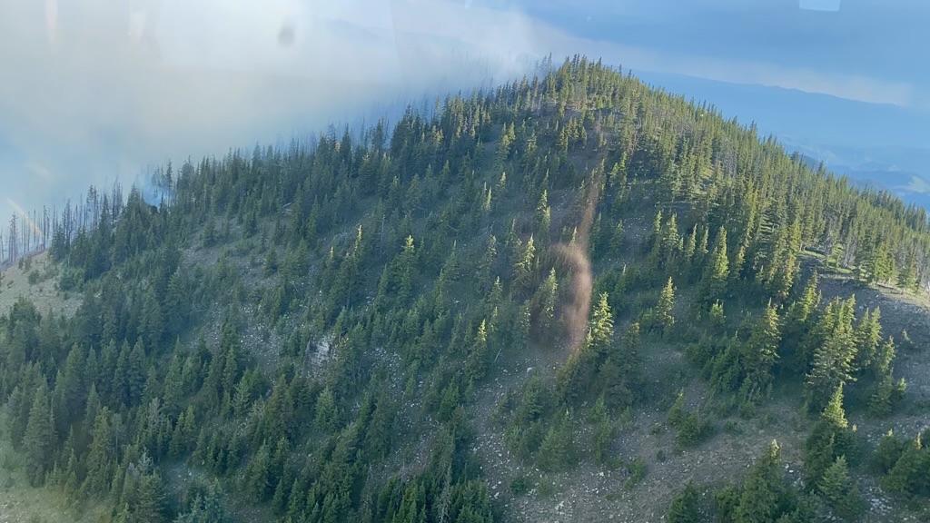 Aerial shot of Moors Mtn Fire on July 16