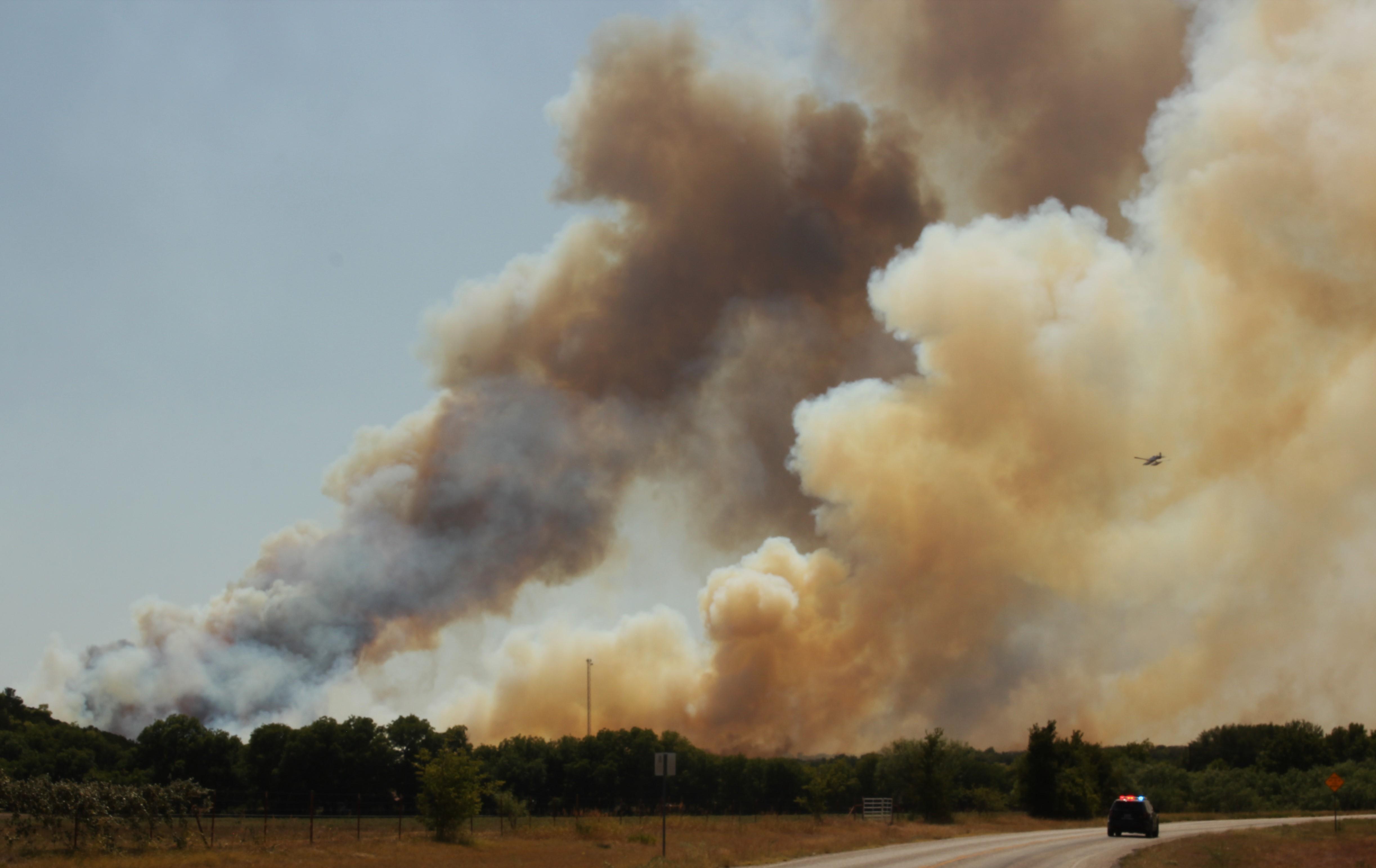 Smoke plume as seen on FM205 at approx 4pm on July 19