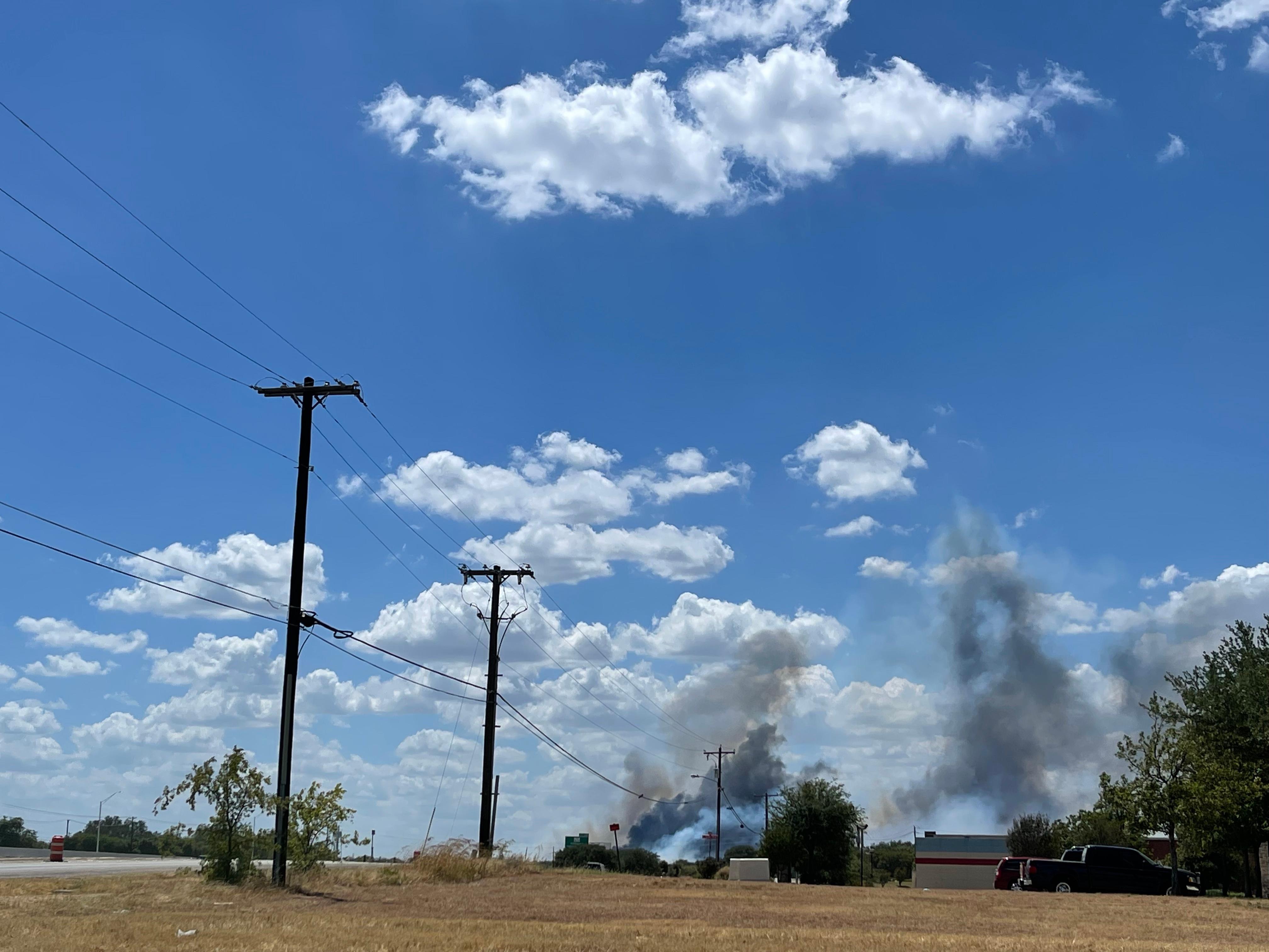 View of the Dog Ridge Fire from I-190