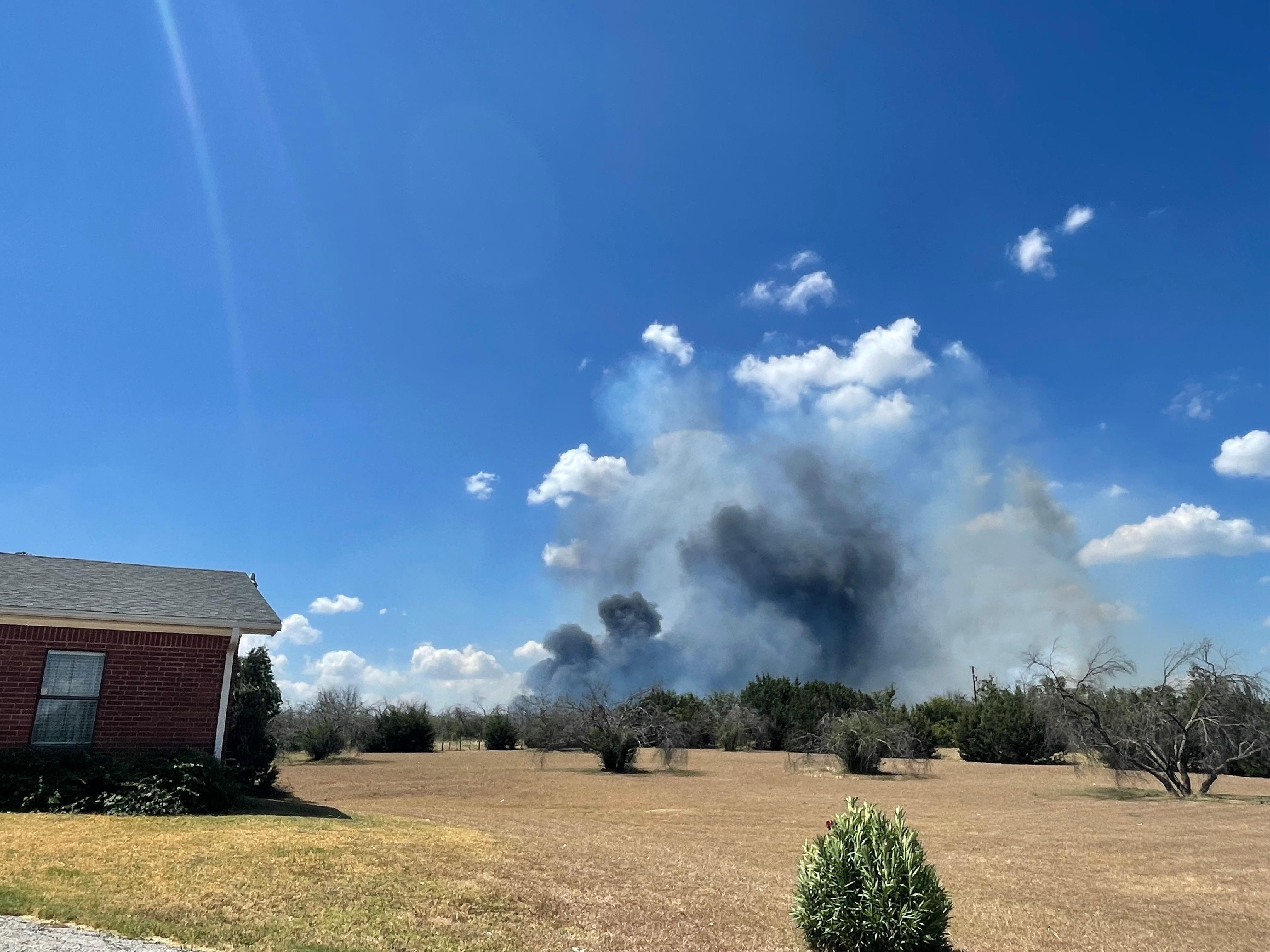 Smoke Column from a side road