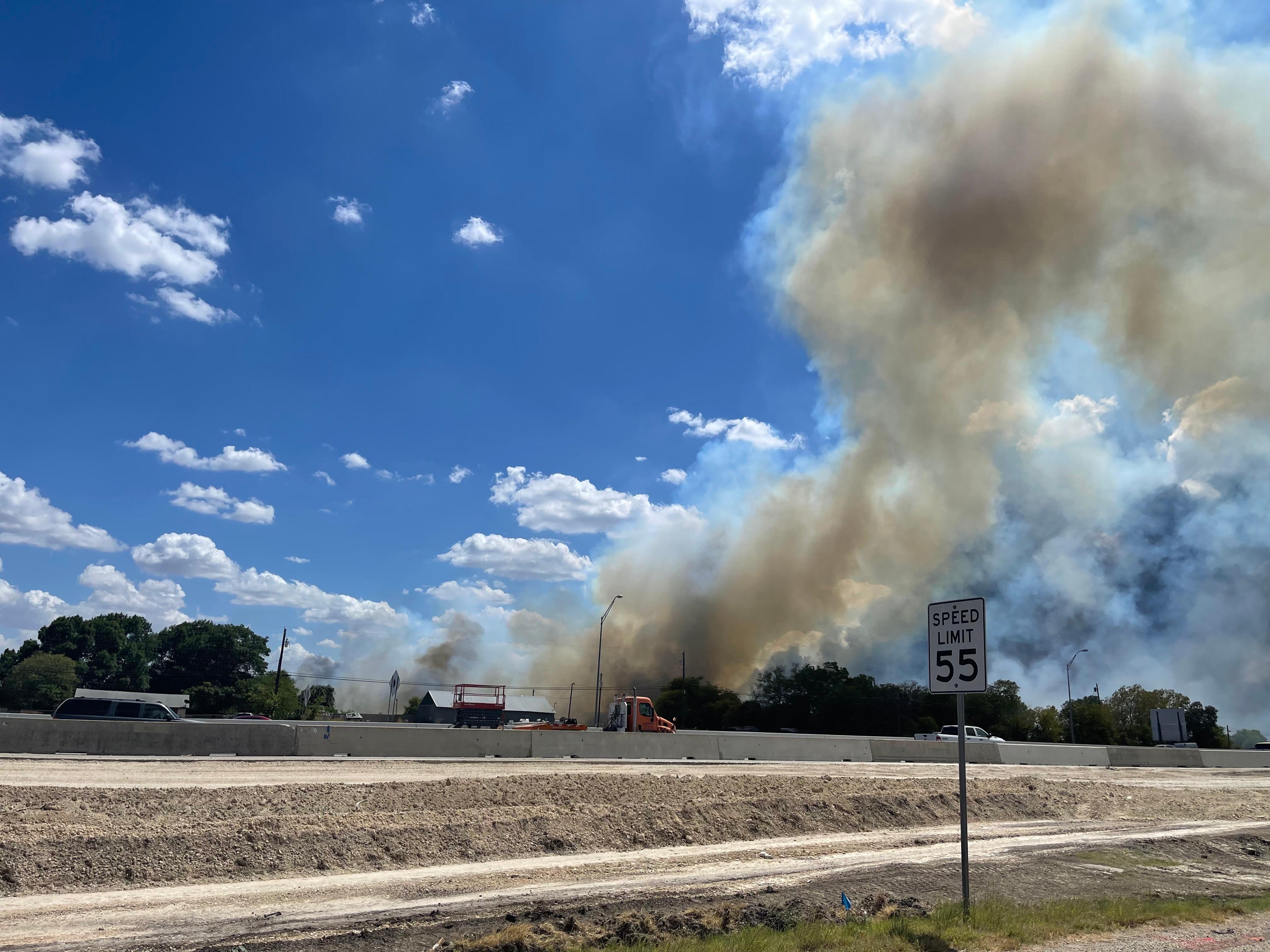 Smoke visible from I-190