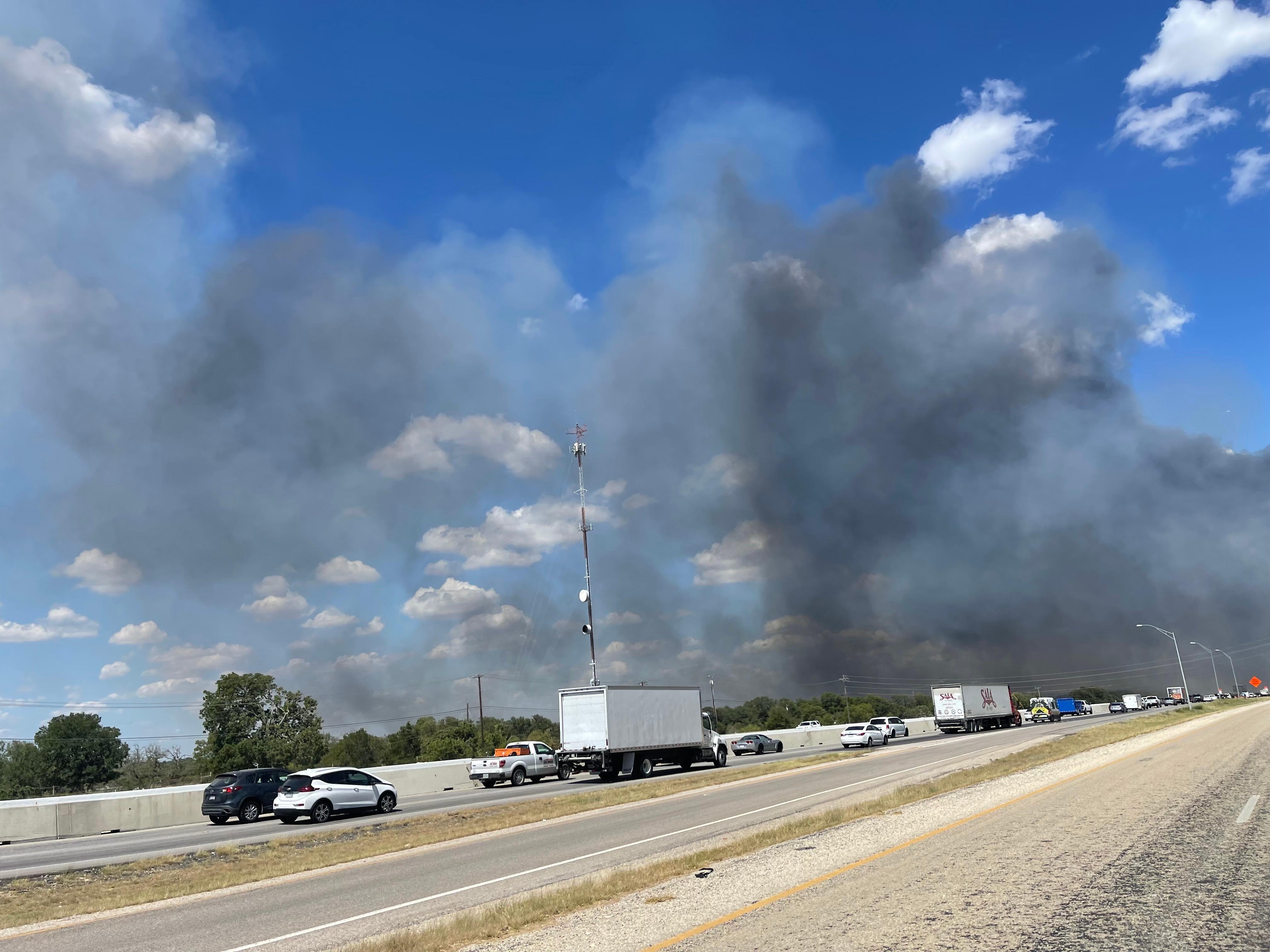 Smoke from the Dog Ridge Fire impacting the hwy