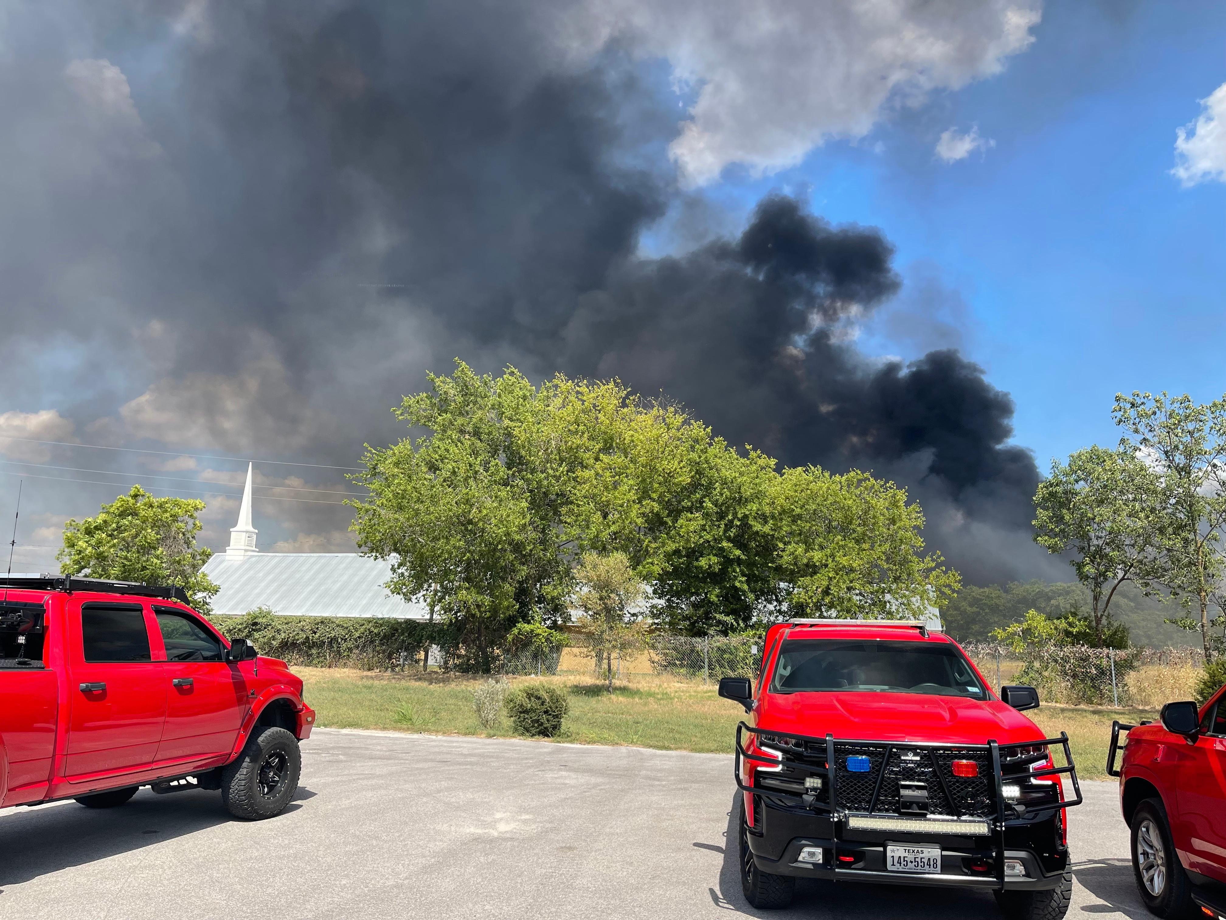 View of the fire from Stillhouse Baptist church