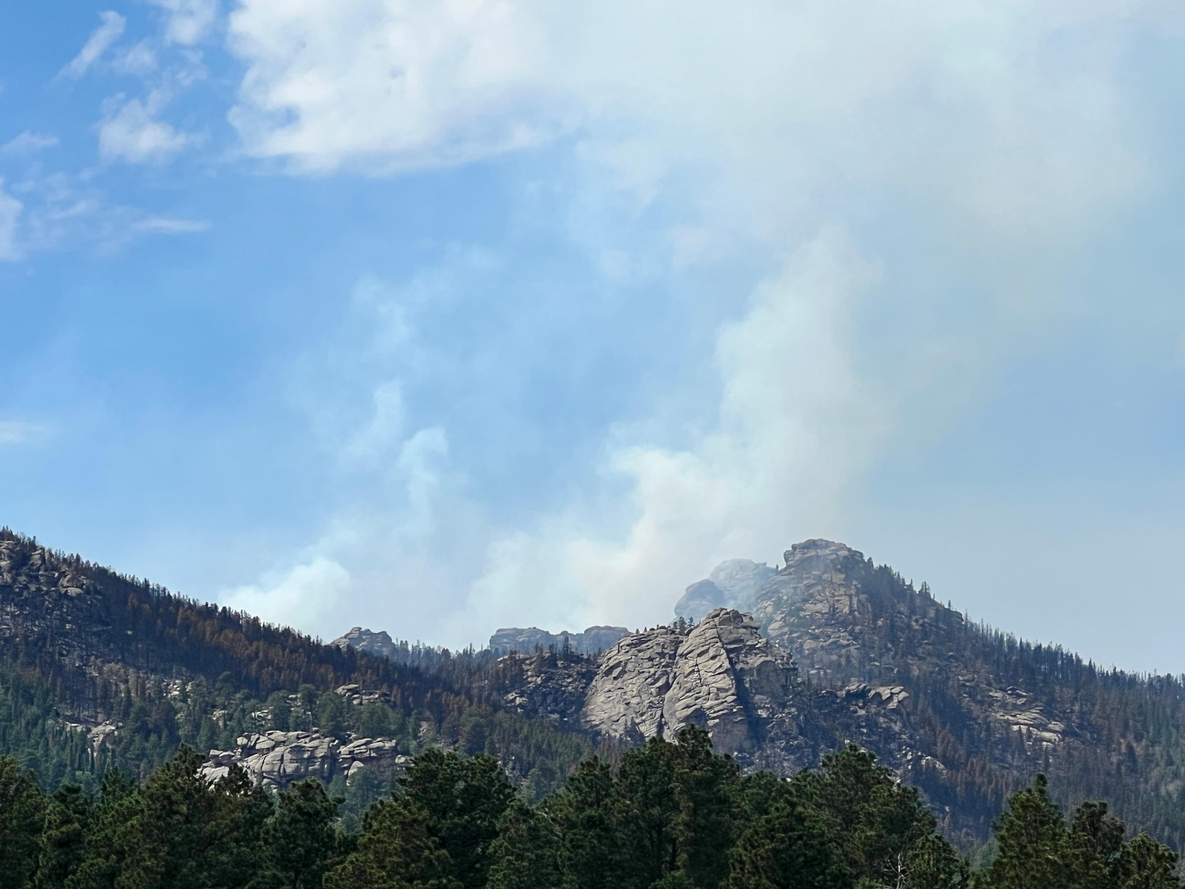 Smoke over the Sugarloaf Fire on July 31