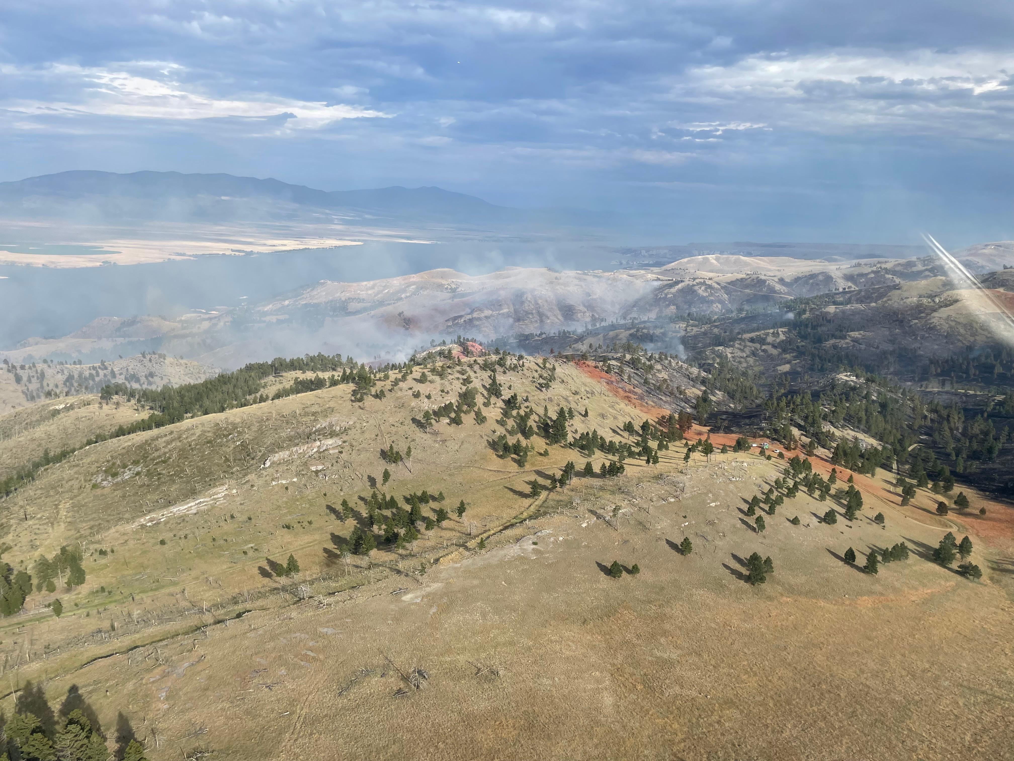 Aerial view off fire