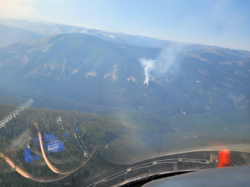 The Dean Creek Fire as seen looking west on 08/14/2022