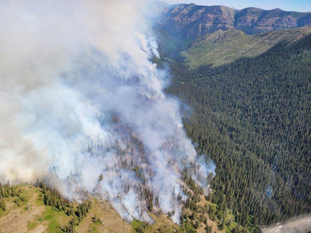 The Cannon Fire as seen looking east down the Cannon Creek drainage on 8/14/2022