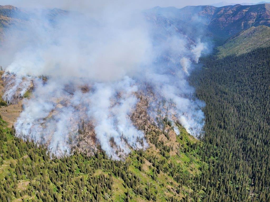 The Cannon Fire as seen looking east down the Cannon Creek drainage on 8/16/2022