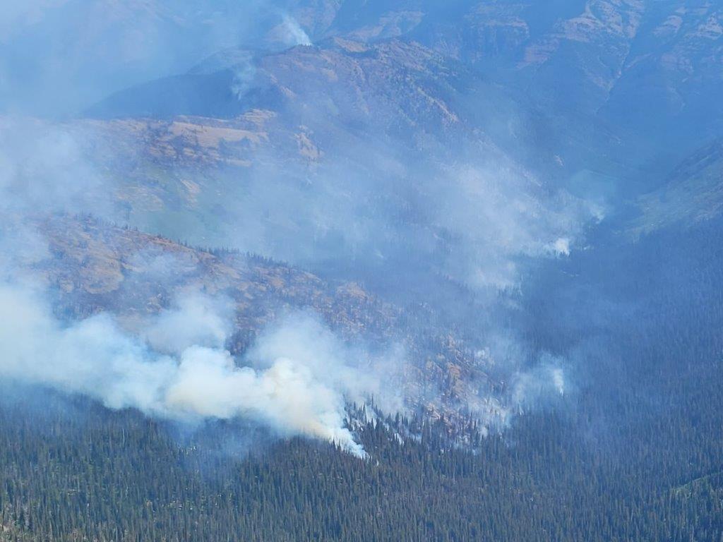 The Cannon Fire as seen looking east down the Cannon Creek drainage on 08/18/2022